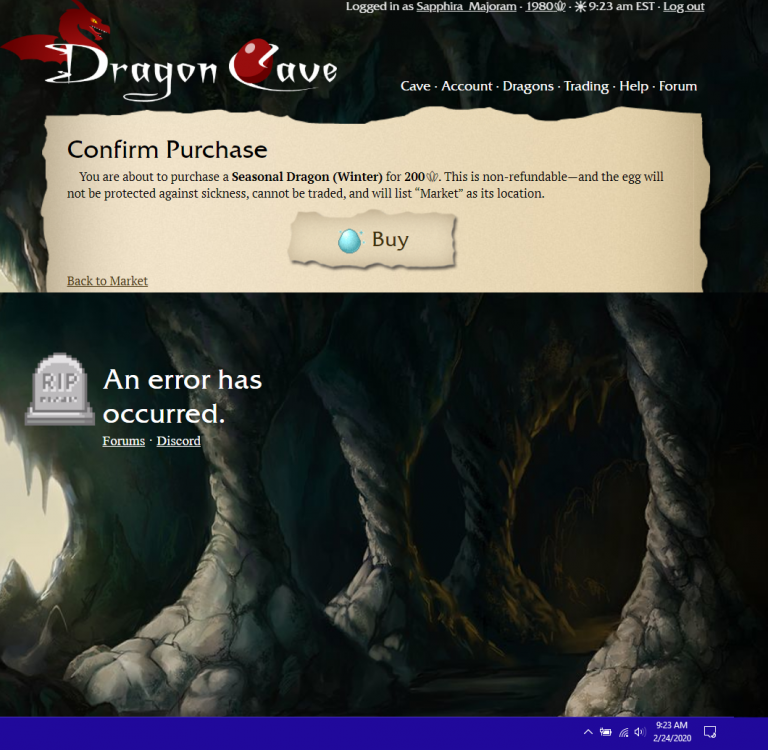 dragoncave marketplace error.png